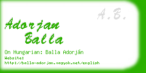 adorjan balla business card